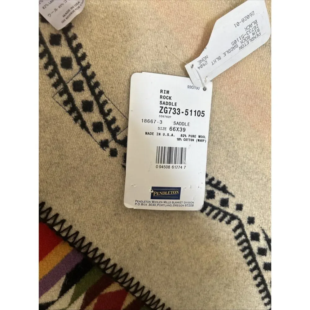 NWT Vintage Pendleton Beaver State Rimrock Wool Saddle Blanket 66x39 USA